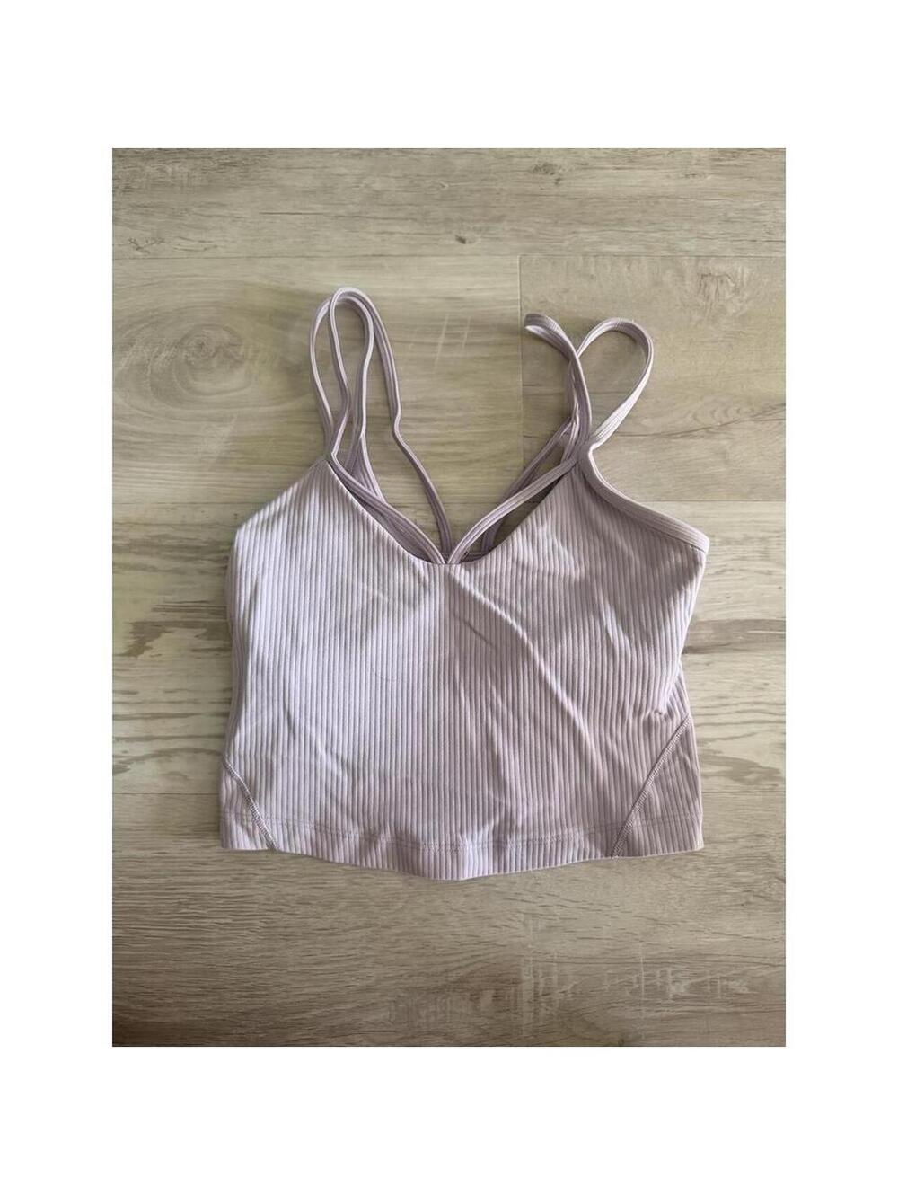 Lululemon Women's Pink and Purple Crop-top